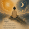 Mono Platin (Pt) – illustratives Affirmationsbild mit Sonne und Mond sowie der Affirmation „Ich finde Frieden.“
