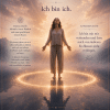 Mono Iridium (Ir) – illustratives Affirmationsbild einer ruhig stehenden Person in einem schützenden Lichtkreis. Das Motiv symbolisiert Identität, innere Klarheit, Selbsttreue und einen geschützten inneren Raum. Leitsatz: „Ich bin ich.“