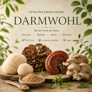Vitalpilzmischung Darmwohl mit Hericium, Maitake, Reishi und Pleurotus