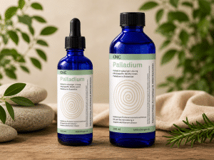 Palladium – kolloidales Palladium in wässriger Lösung, erhältlich in 30 ml, 50 ml, 100 ml und 200 ml.