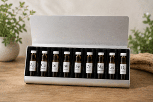 Kolloidale Öle Kennenlern-Set mit neun 10-ml-Fläschchen im Aluminium-Testsatz