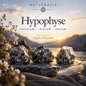 Hypophyse – Elementmischung aus Rhodium, Iridium und Indium von Naturbasis, in Erinnerung an Angela Wensauer.